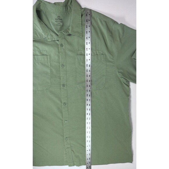 Scottevest Beachcomber Shirt Men XXL Green Travel Utility Hidden Pockets Comfort - Picture 13 of 15